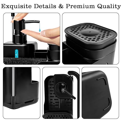 Kitchen Soap Dispenser Set (Black)
