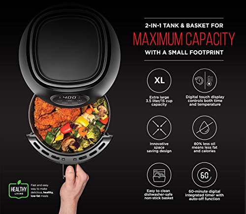 Digital 3.6 Quart Touch Screen Air Fryer Oven w (3.6 qt / Black)