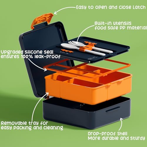Kids Bento Snack Lunch Box with 4 Compartment (A6.Space)