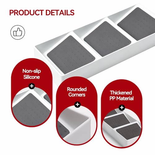 Small spice drawer organizer insert (White / 1 Pack)