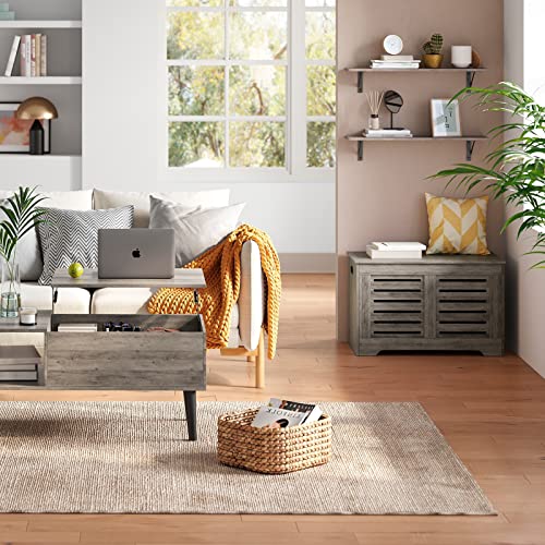 Wall Shelves 23.6" Long Floating Shelves with Metal Brackets (Grey Wash / 23.6 Inch)