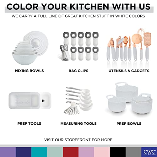 Kitchen Gadget Set Copper Plated Stainless Steel Utensils with Soft Touch Handles (10 Pieces / Copper White)