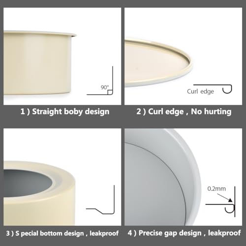 8 inch Cake Pan Removable Bottom Carbon Steel with Nonstick Coating Chiffon Cake Tin Round Shaped Cheese Cake Mould for Baking (8 inch)