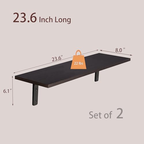 Long Wall Shelves (Espresso / 23.6 Inch)