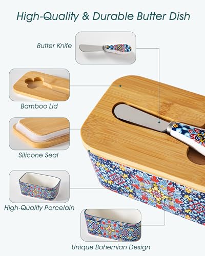 6.5" Butter Dish with Lid (Twilight Bloom)