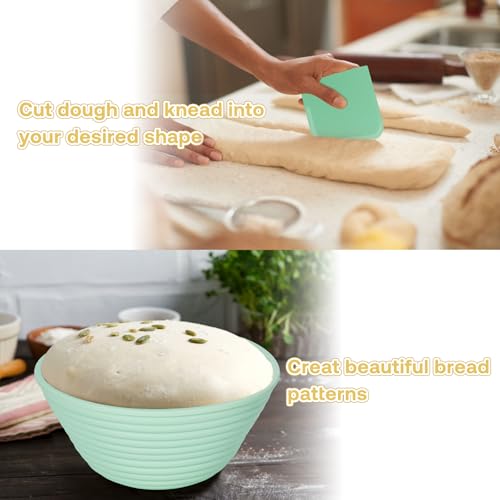 Silicone Banneton (5 Inch( 6pcs ) / Green-Beige)