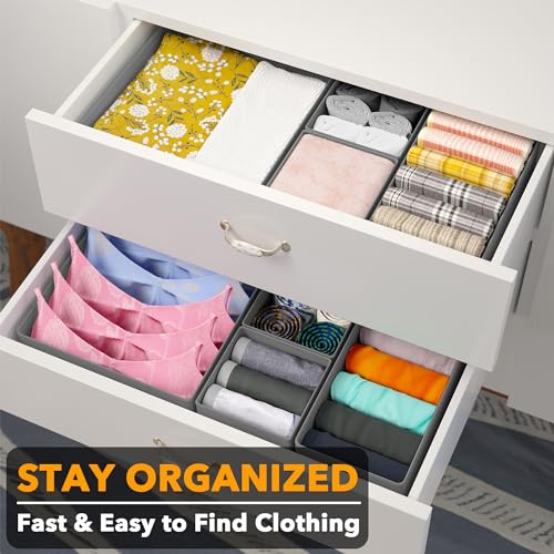 Drawer Organizer Clothes (12 Pack / Grey)
