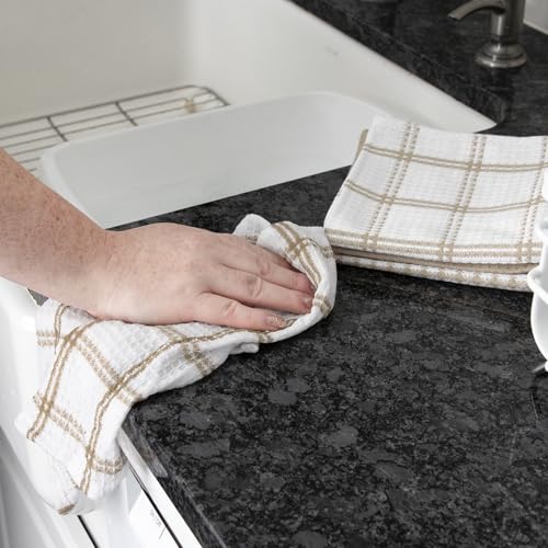 Premium Waffle Dish Cloths (Sand / 12-Pack)