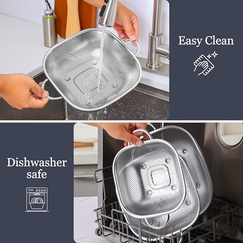 Stainless Steel Colander Set of 3 (2.4/4/6QT)