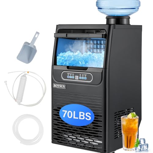 70LBS 24H Countertop Ice Maker with 2 Water Inlets (Black / 70LB)