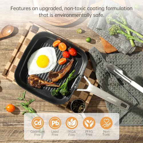 9.5 Inch Nonstick Square Grill Pan with lid (9.5 Inch Grill Pan with lid)