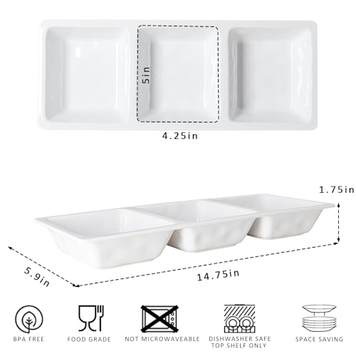 Divided Serving Tray (Bright White 3 Section Tray)