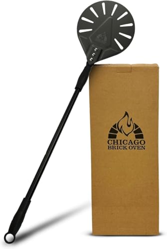 7 Inch Perforated Turning Pizza Peel with Long Handle (Platinum - Perforated Anodized / 7" Turning Peel - 35" Overall)