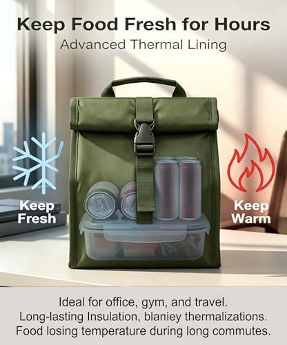 Insulated Foldable Lunch Bag (Green(Soft Fabric))