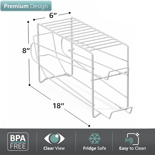 Soda Can Dispenser Rack for Fridge (White / 1 Pack)