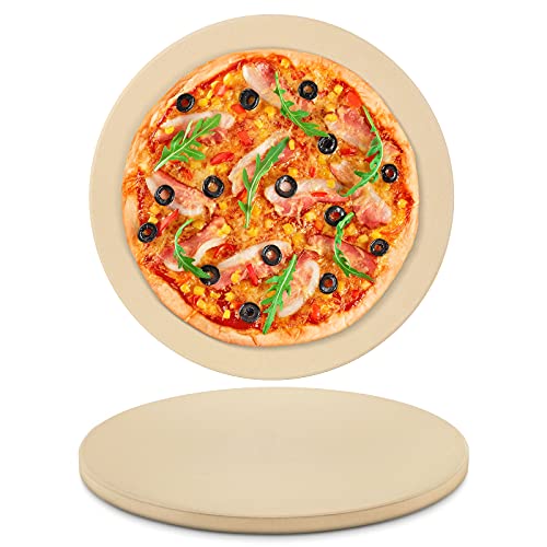 Round 12 Inch Pizza Stone for Oven and Grill (12" Dia)