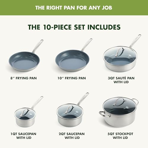 Treviso 10 Piece Cookware Set (10 Piece Cookware Pots and Pans Set)