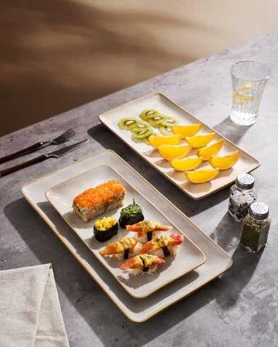 Serving Platters Set of 3 Sizes (Cappuccino White)