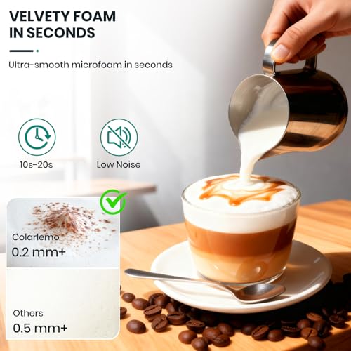 Milk Frother Handheld Rechargeable with Stand (with stand / Light Beige)
