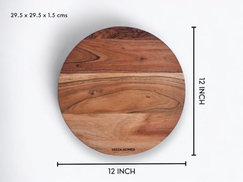 Wooden Round Chopping Board (12"L x 12"W)