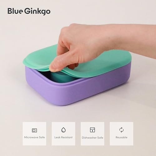 Bento Style Silicone Lunch Box Set (Purple)