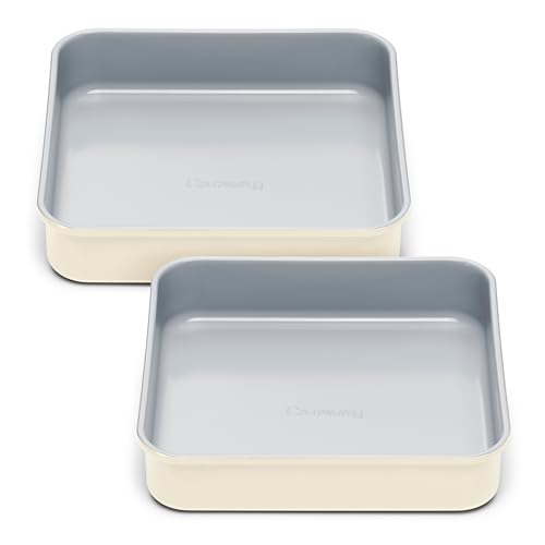 9" Non Stick Ceramic (Cream / 2x Square Pan (9" x 9"))
