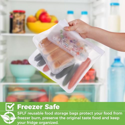 6 Pack Dishwasher Safe Reusable Gallon Freezer Bags (6 Pack-6 Gallon / White)