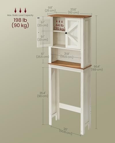 Over the Toilet Storage Cabinet (Rustic White / Without side storage(23.6"))