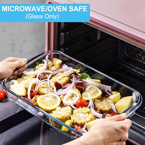8 Pieces Glass Baking Dish with Lids (Gray)
