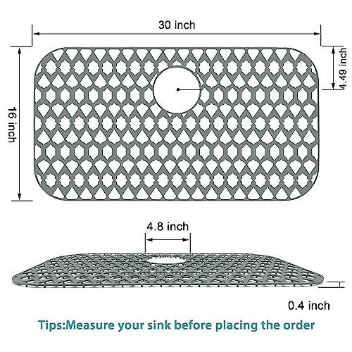 Silicone Kitchen Sink Protectors Mats (Gray (1 Pack))