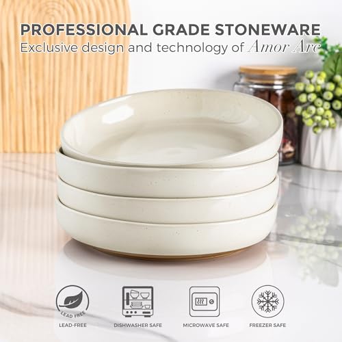 8.75'' Large Ceramic Pasta Bowls (Light Beige(8.75inch))