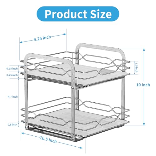 Pull Out Spice Rack (9.25”W x 10.39”D x 9.76”H)