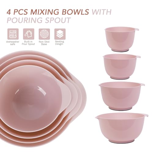 BoxedHom Classic Mixing Bowls Set of 4 (Fading Rose)