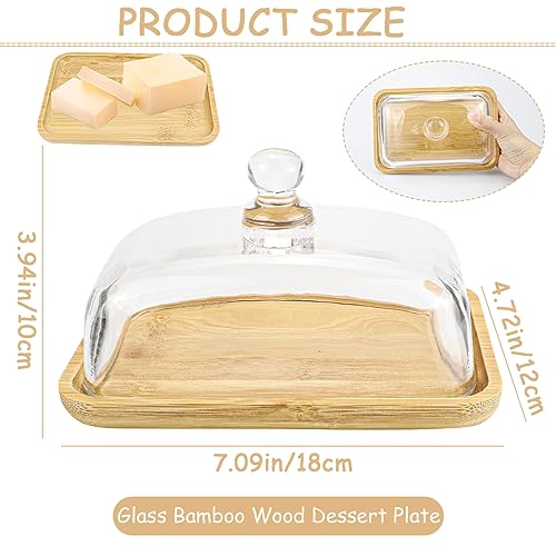 Crystal Clear Glass Butter Dish with Lid Butter Holder Container for Butter (Size 1)