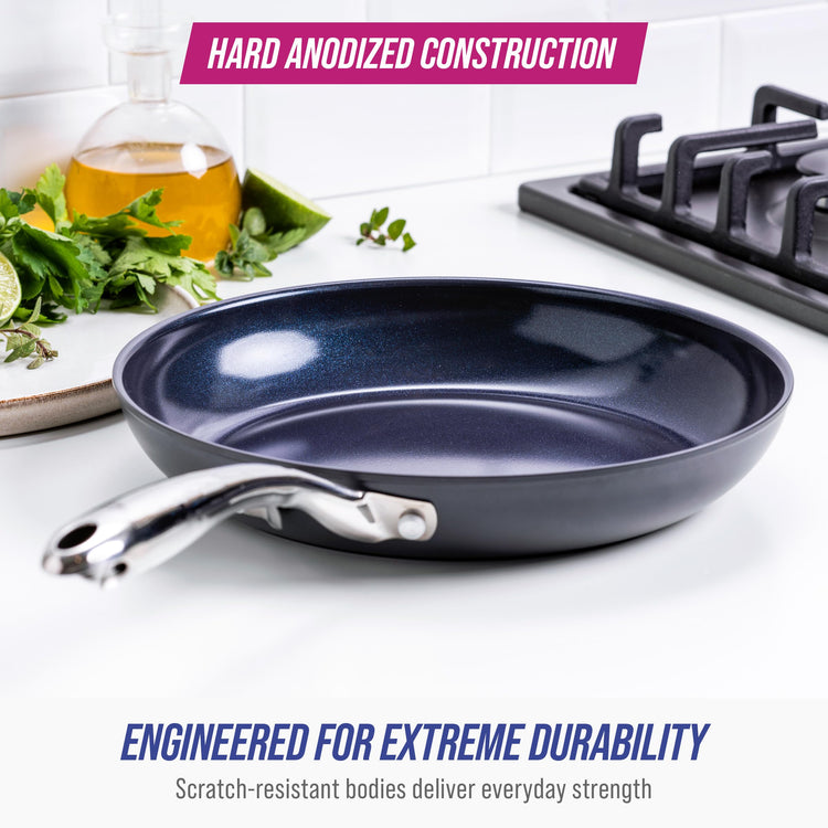 Cookware Hard Anodized Ceramic Nonstick (10" Frypan Skillet / Gray)