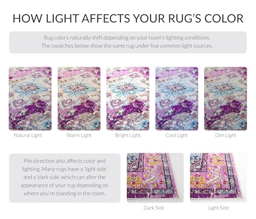 Monaco Runner Rug 2'2"x12' (2'2" x 12' (Runner) / Violet/Light Blue)