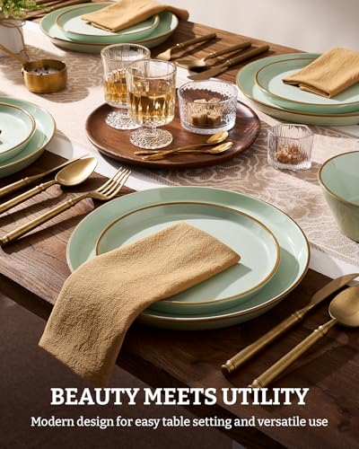 Saturn Plates and Bowls with Rim (Light Green / 18)