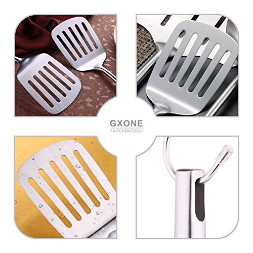 Slotted Turner & Spatula for Cast Iron Skillet Grilling Cooking (Slotted Spatula)