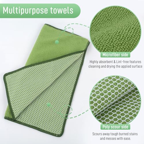 Dish Cloth for Washing Dishes Kitchen Washcloth Cleaning Cloth (Assorted Color / 12inchx12inch 10pack)