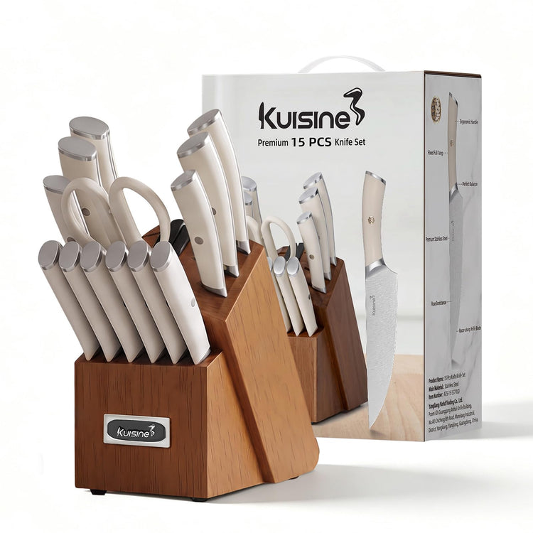 Kitchen Knife Set (Pro Max Acacia Wood / 15 pieces)