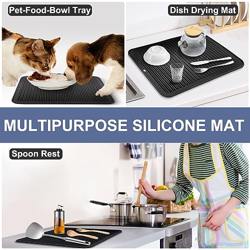 Large Silicone Trivet 16x12 Inch (16x12in, 1 Black XXL Trivet)