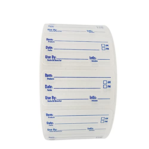 2x1 Dissolvable Labels for Food Containers (Blue / 500)