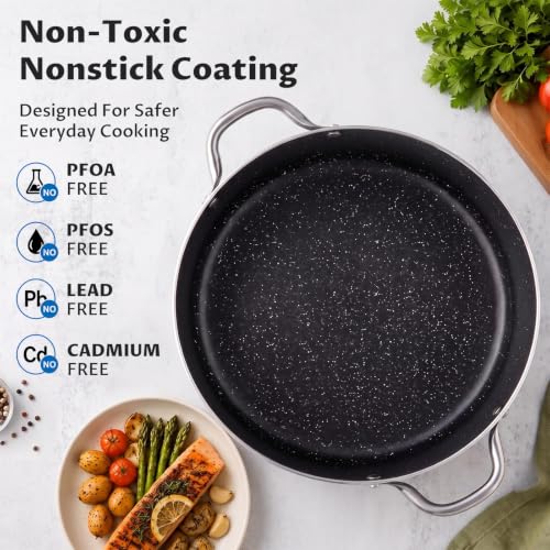 8 Quart Nonstick Stock Pot with Lid (8 Quarts)