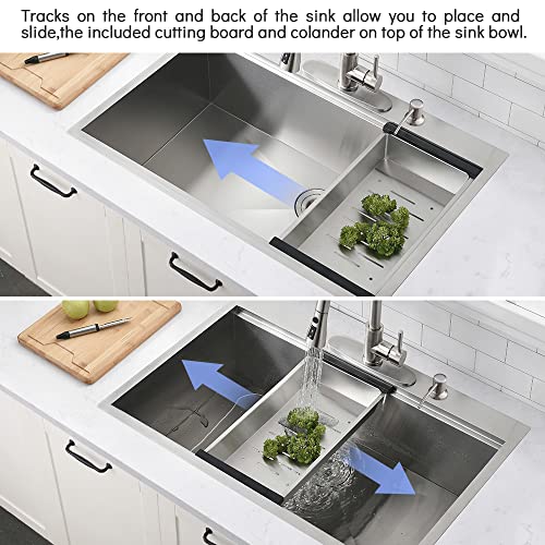 30 Inch Drop In Kitchen Sink (30" x 22"x 10"（( R10 Corner ) / Stainless Steel)