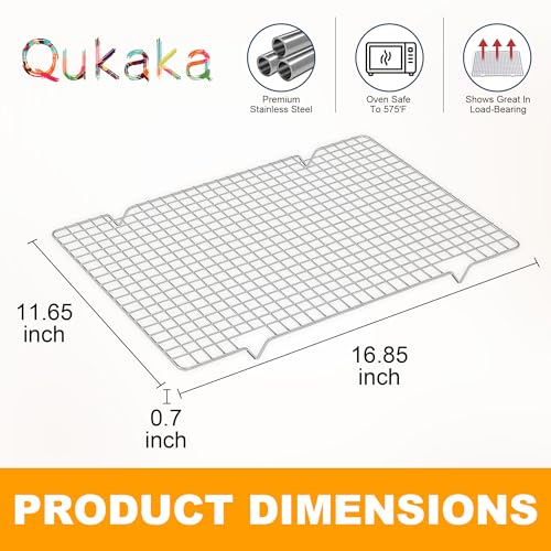 2 PCS Cooling Racks for Cooking and Baking (11.65''x16.85''-2PC / Silver)