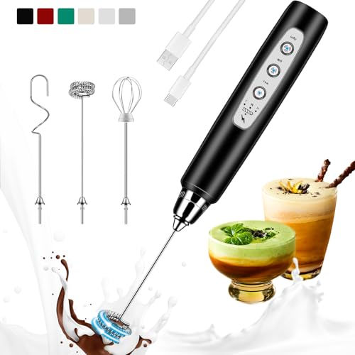 Milk Frother Handheld Rechargeable (without stand / Black)
