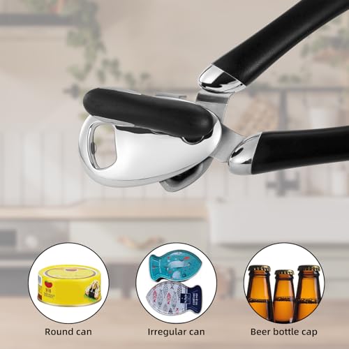 Multi function Manual Can Opener Bottle Opener (Double Handle / Black)