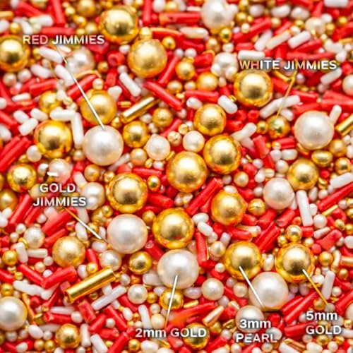 Red White & GRed White Gold Sprinkle Mix (FM13)