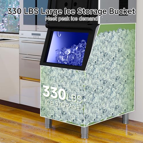 ETL Approved Commercial Ice Maker (Silver / 400LBS/24H)