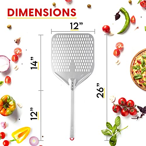 Perforated Pizza Peel 12 Inch (12" Silver)